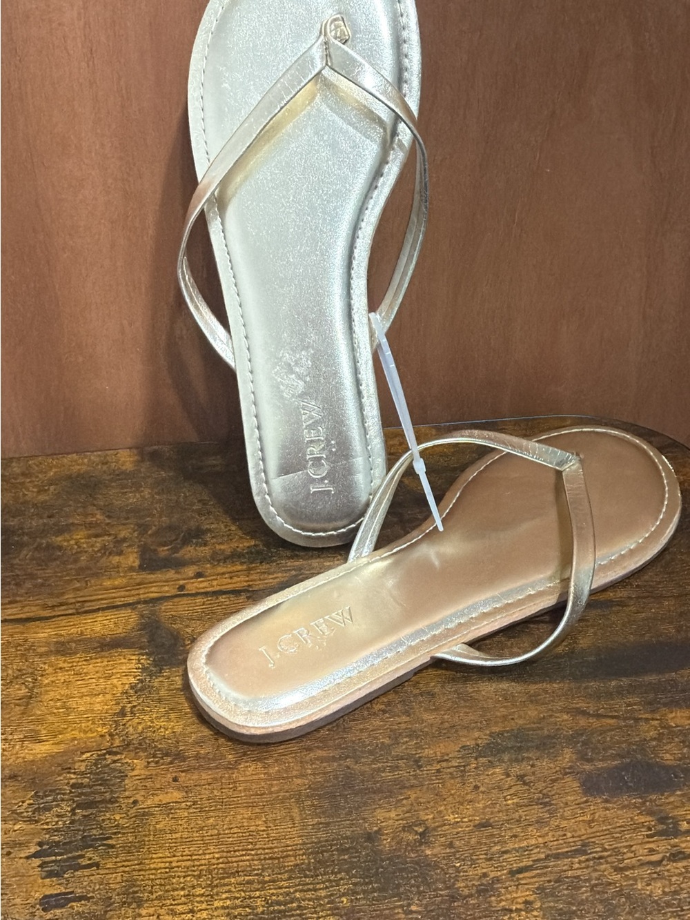 J. Crew Metallic Gold Thin-Strap Women's Sandals